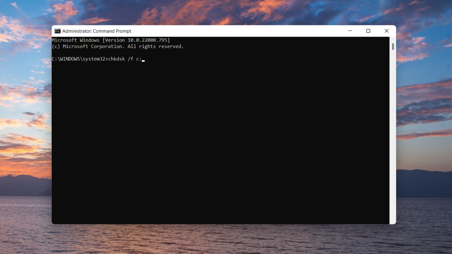 Exécution de la commande CHKDSK sur Windows