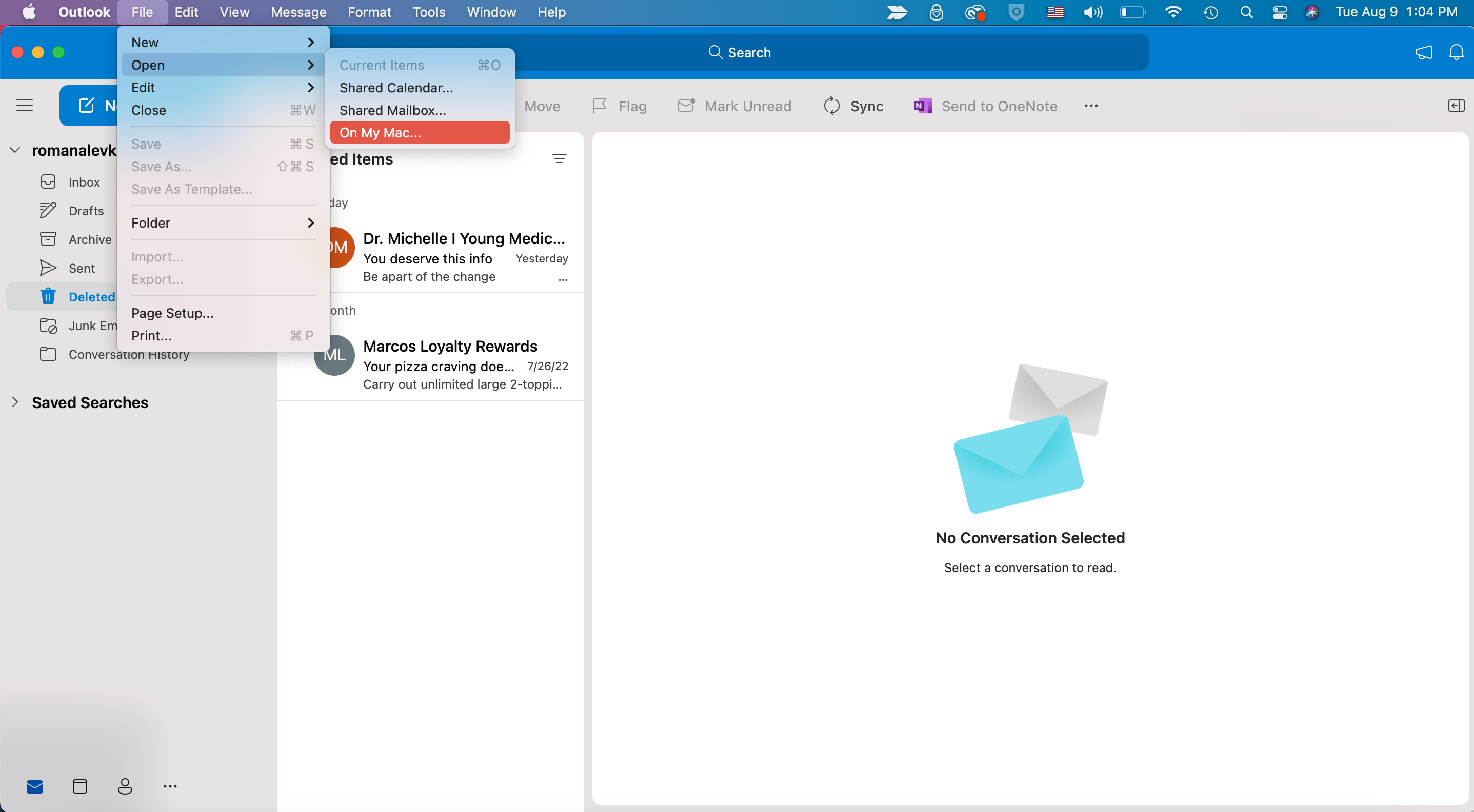 open email link in outlook mac