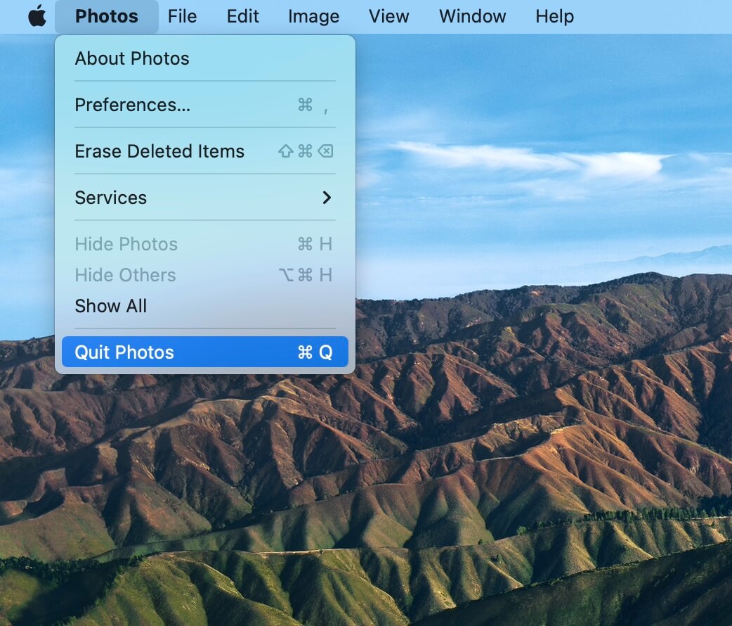 quit photos mac
