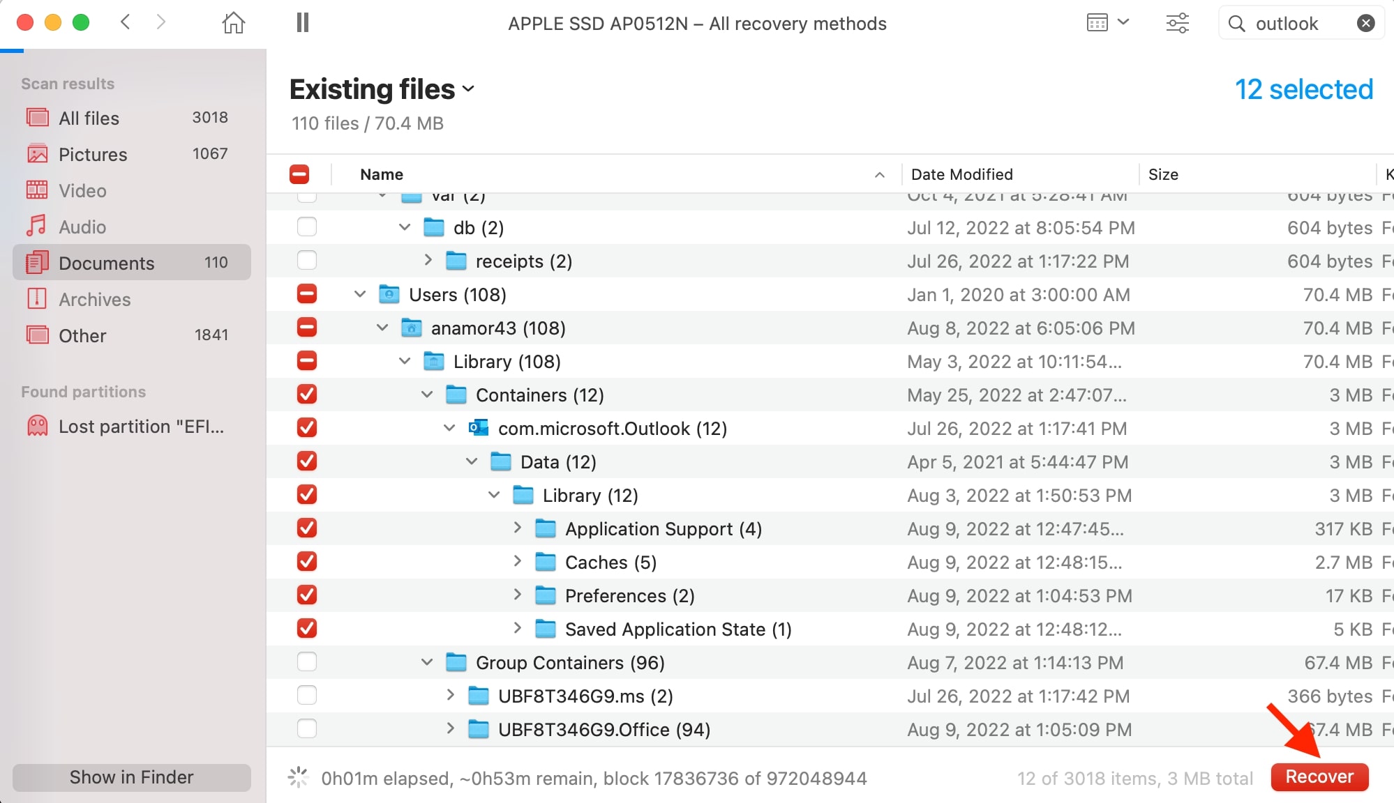 recover items Mac disk drill outlook