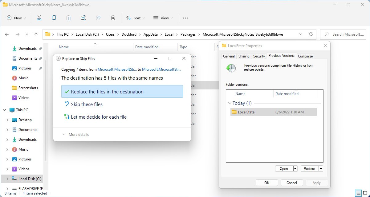 File Explorer Restore Previous Versions File Conflict