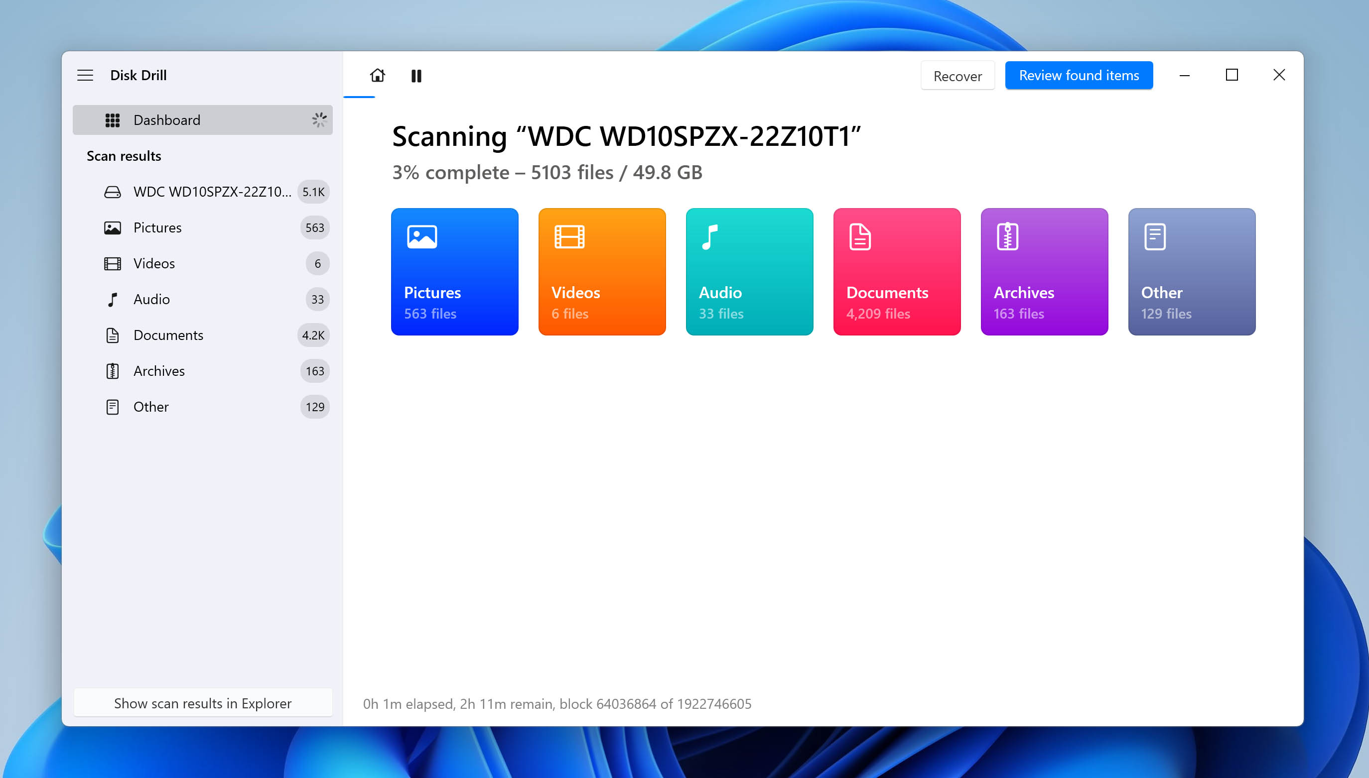 reviewing found items on WD My Passport on Disk Drill