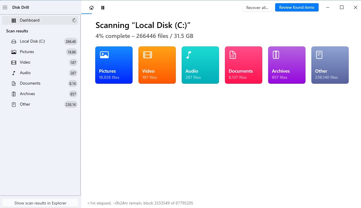 Disk Drill Scan Device