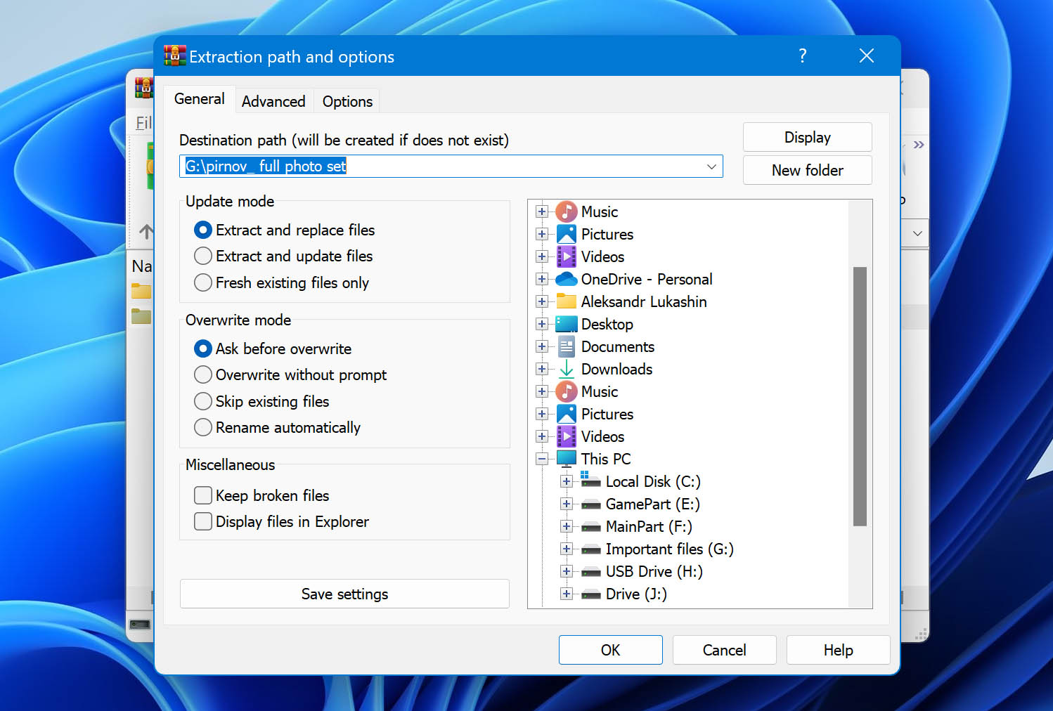 Extract RAR file with Winrar.