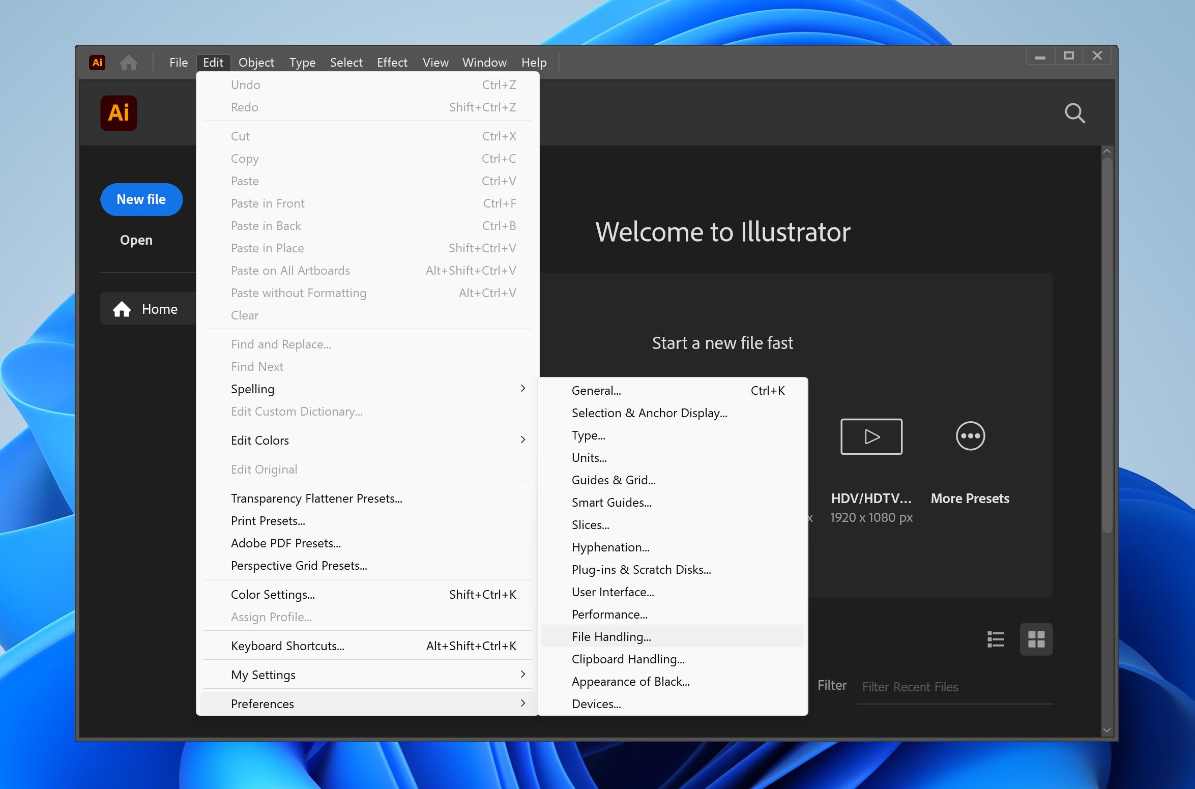 Illustrator backup file handling. 