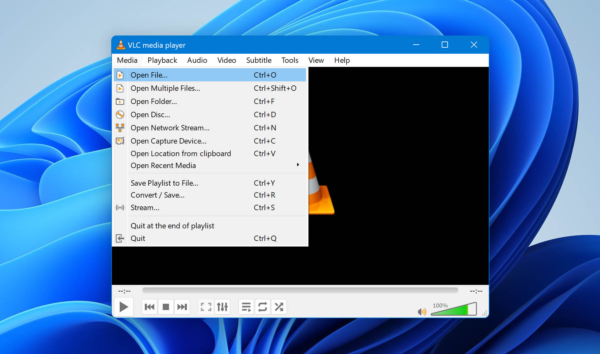 Open file with VLC media player.