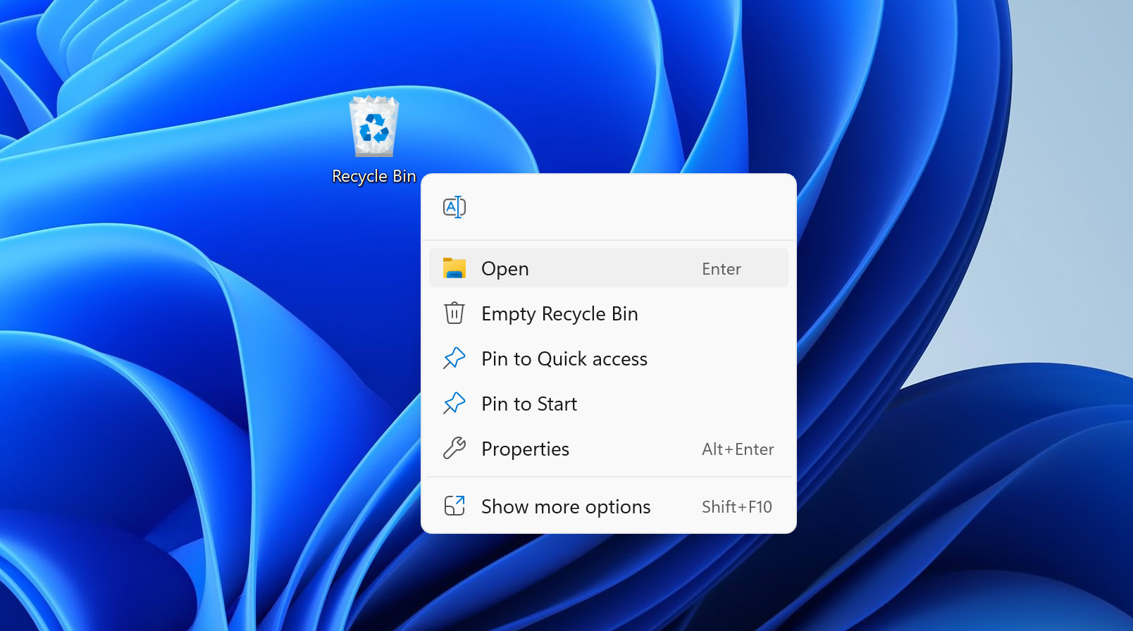 recycle bin on desktop