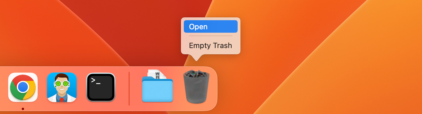 The Trash icon in macOS.
