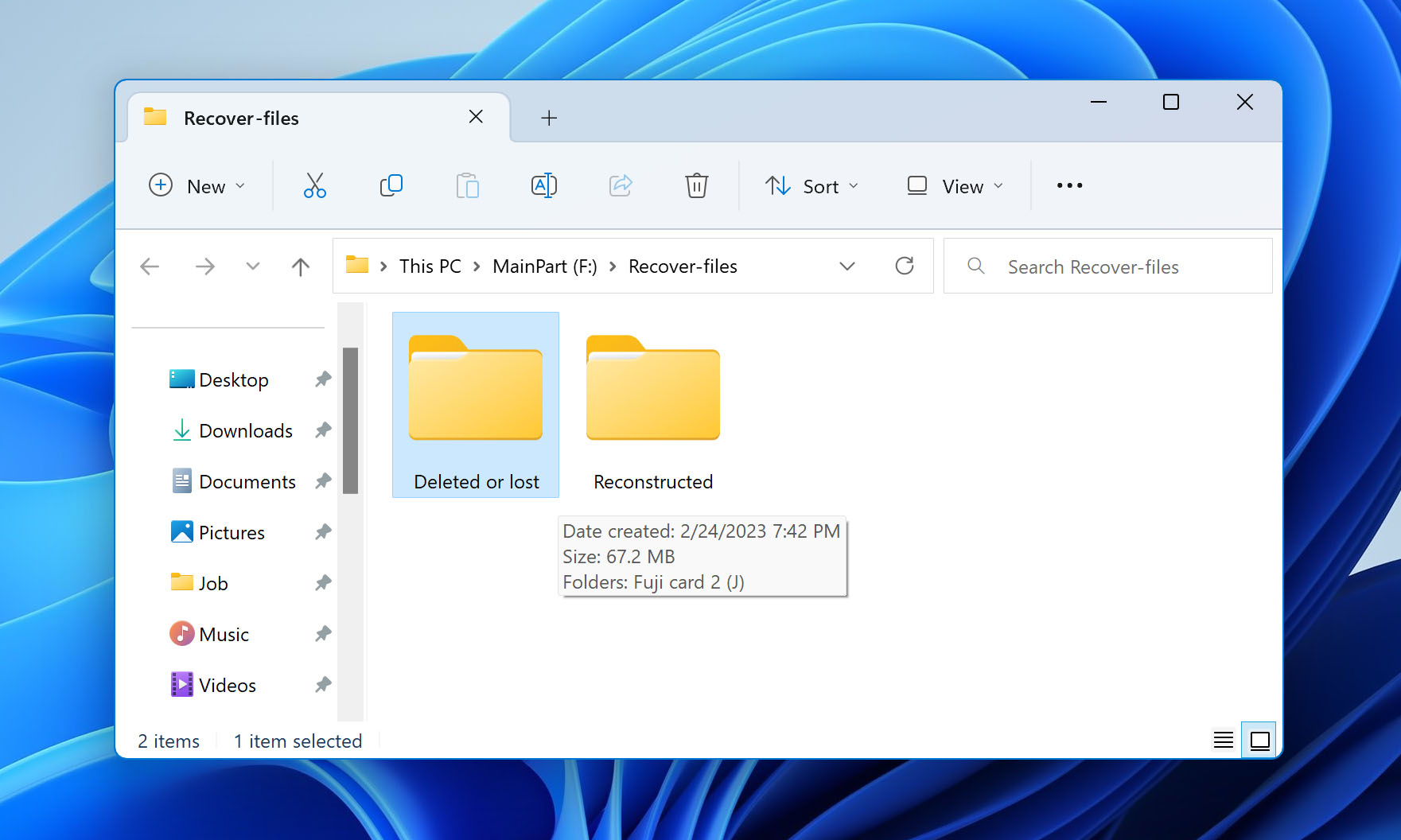 recover files in file explorer