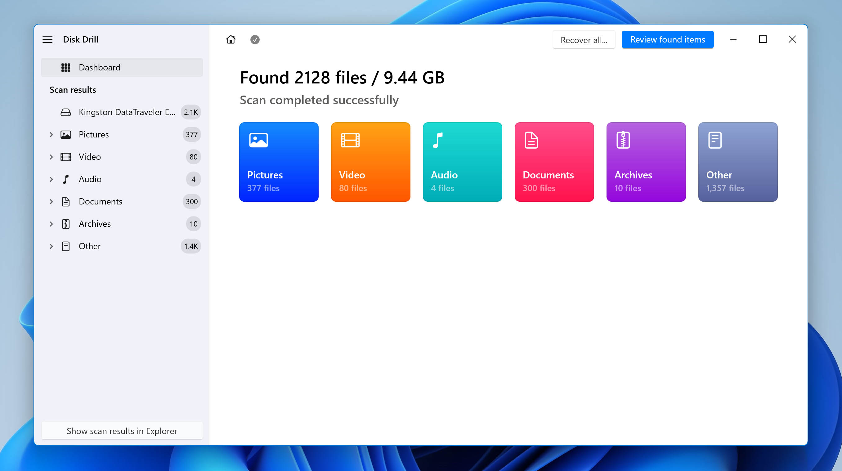 Pause scans or Review BMP files on Disk Drill.