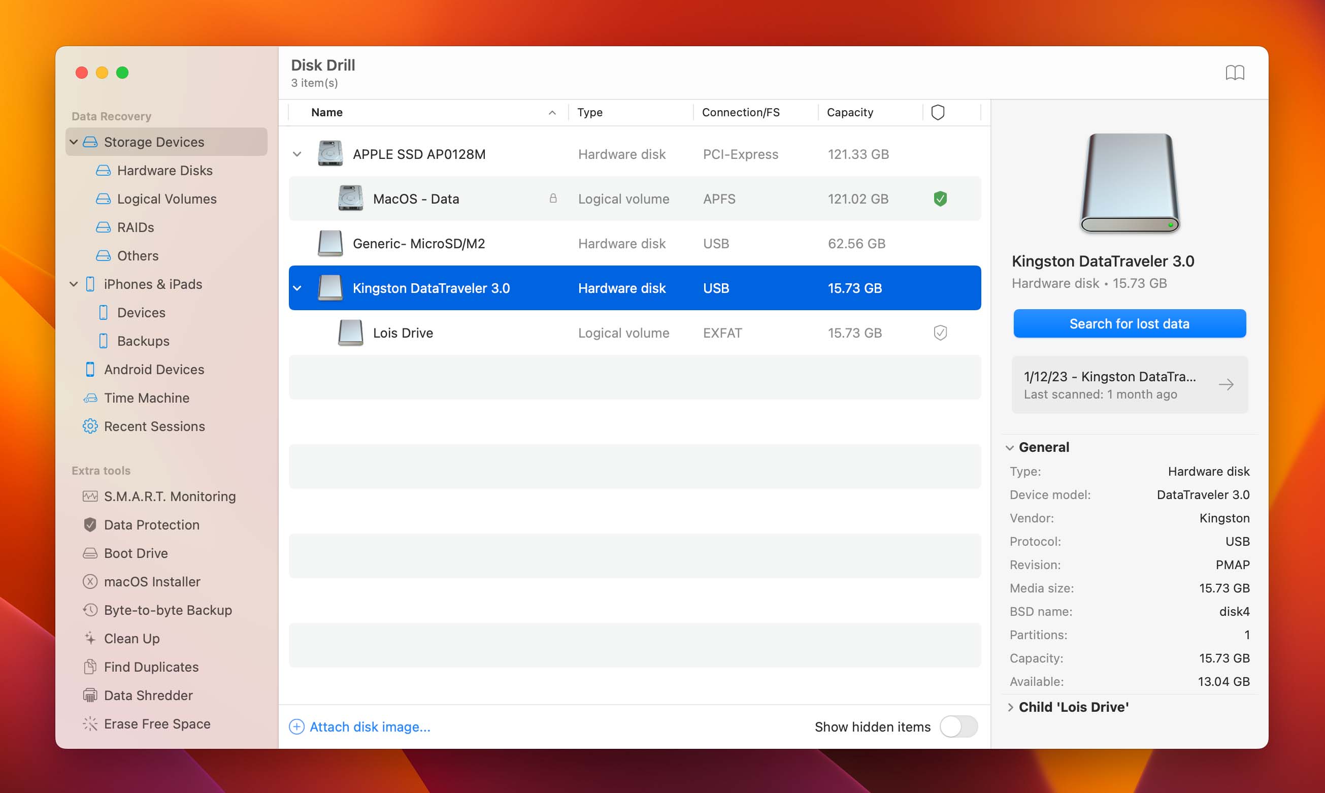 Start scan drive with lost mxf files.