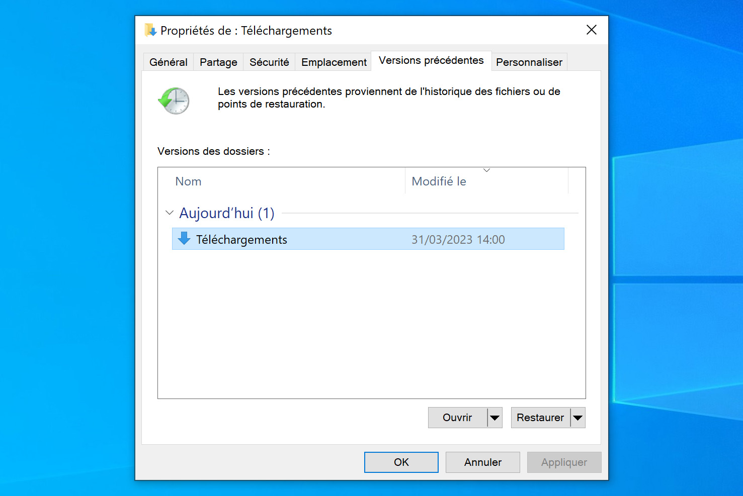 récupérer fichier supprimé corbeille windows 10 sans logiciel