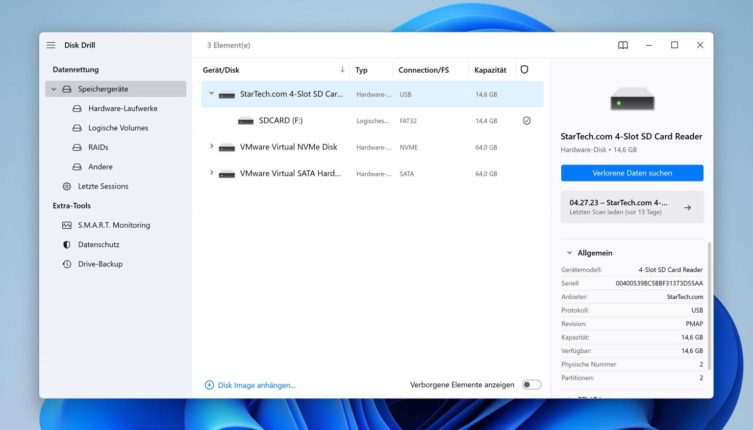 Gelöschte Dateien von einer formatierten SDKarte wiederherstellen