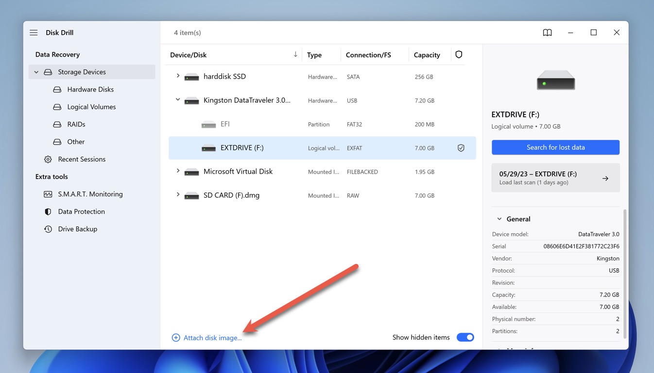 disk drill 5 attach disk image windows 11