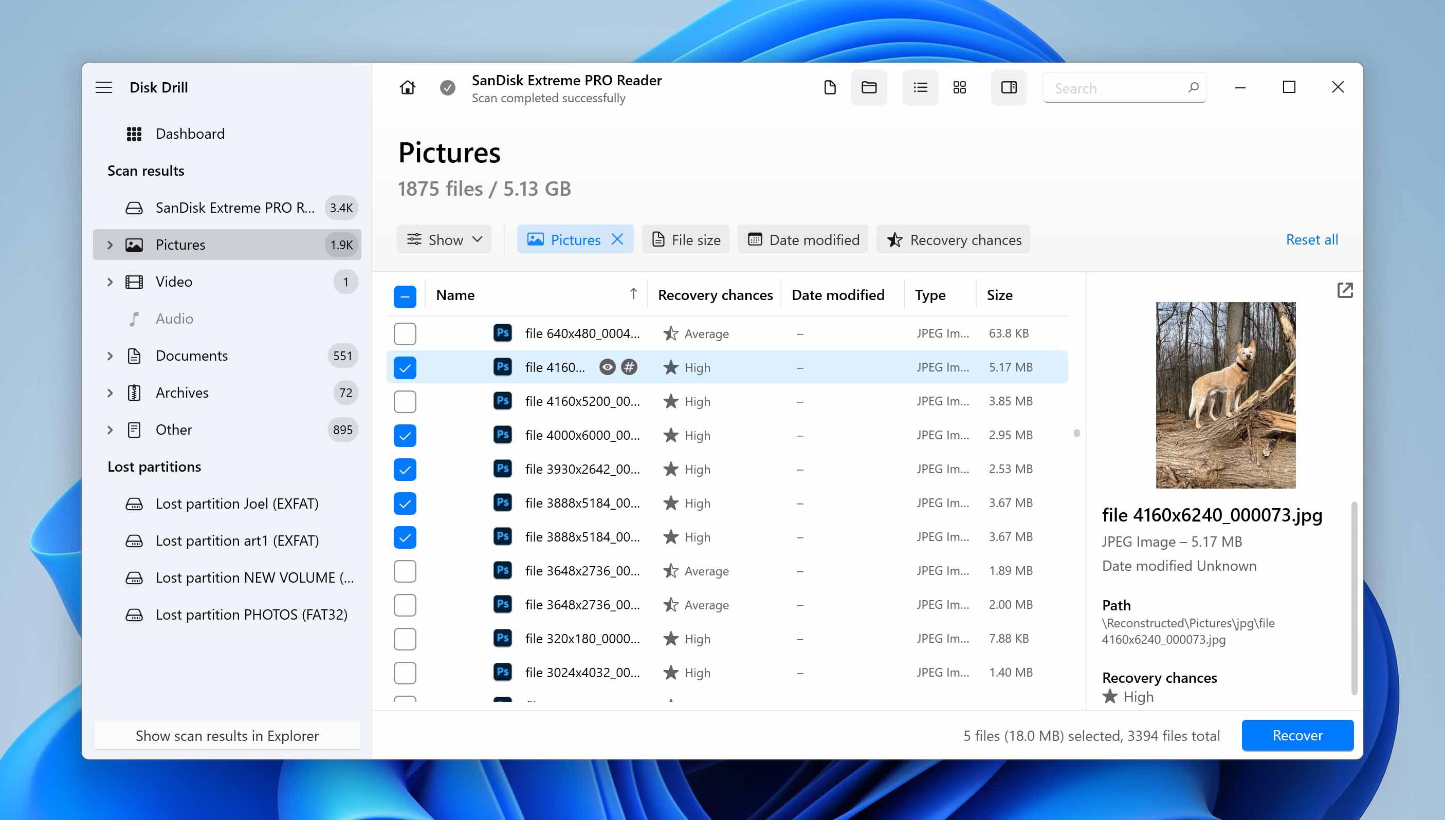 select sony photos disk drill