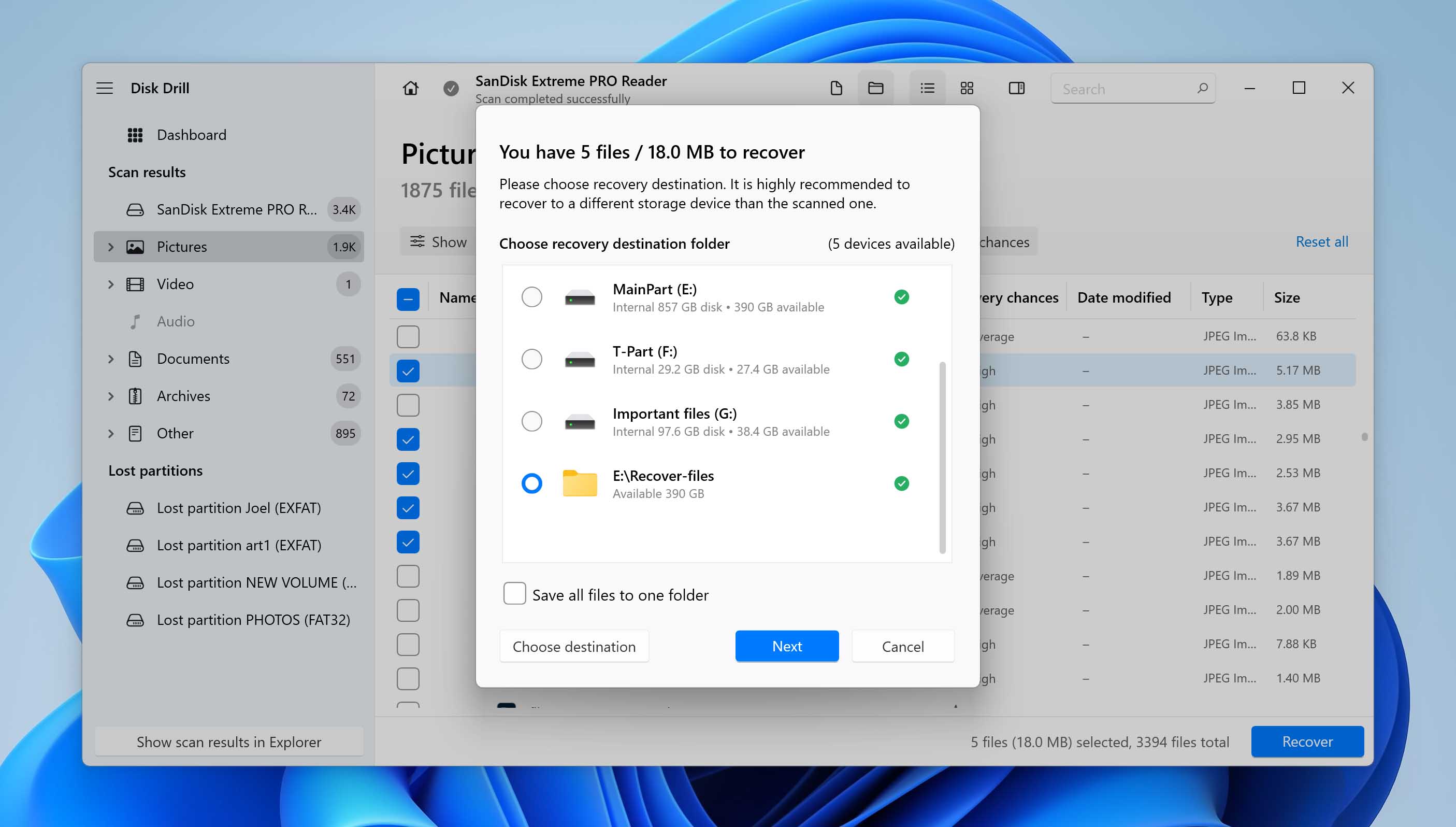 disk drill recover sony card