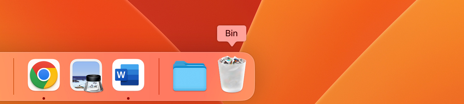 open trash bin on Mac