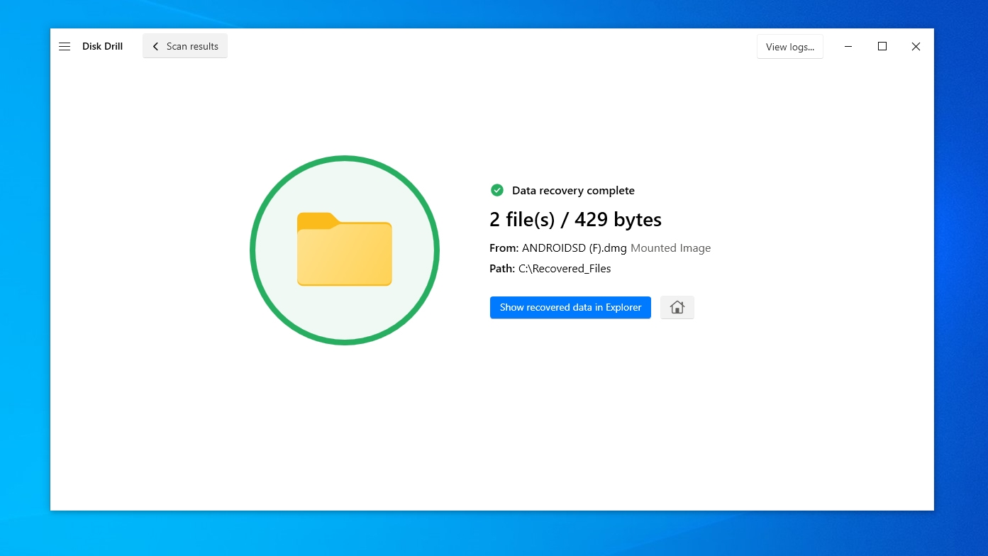 Disk Drill Data Recovery Completed