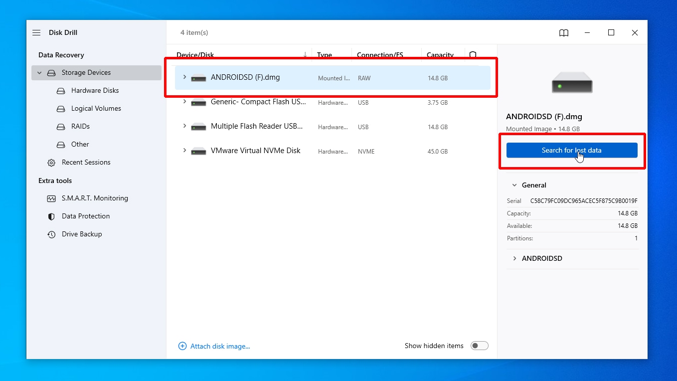 Disk Drill Search for Lost Data