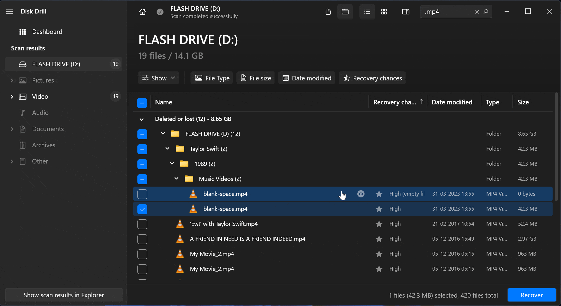preview feature on disk dirll