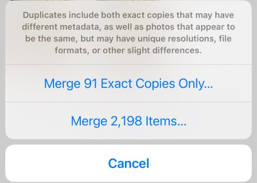 Merge copies or items