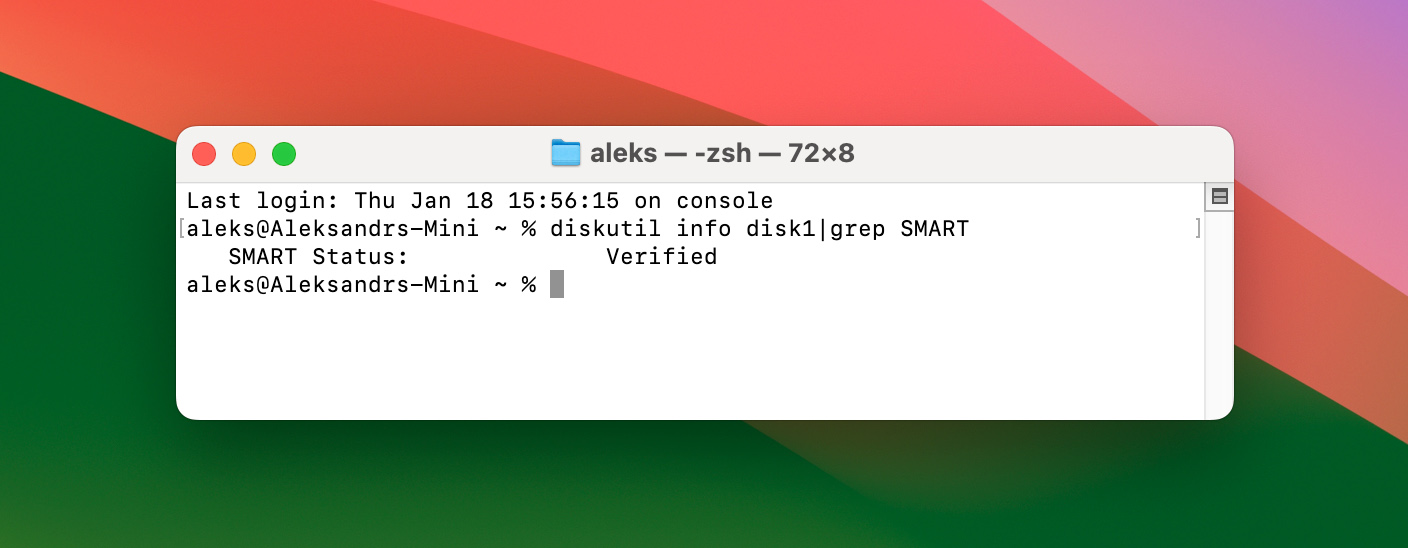 Check drive status with mac Terminal