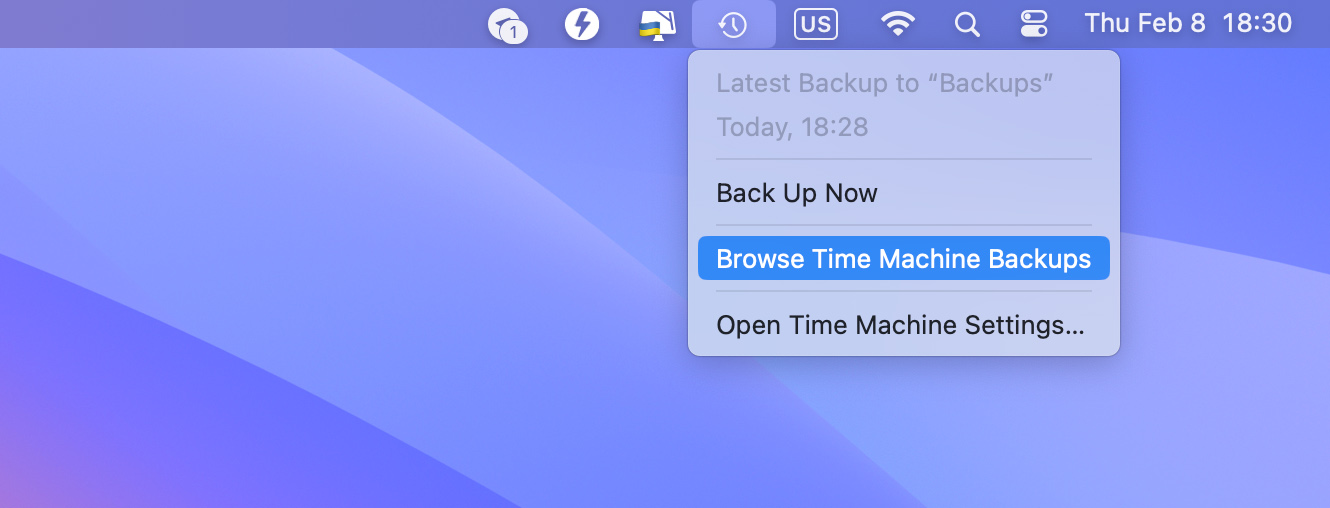 enter time machine on mac