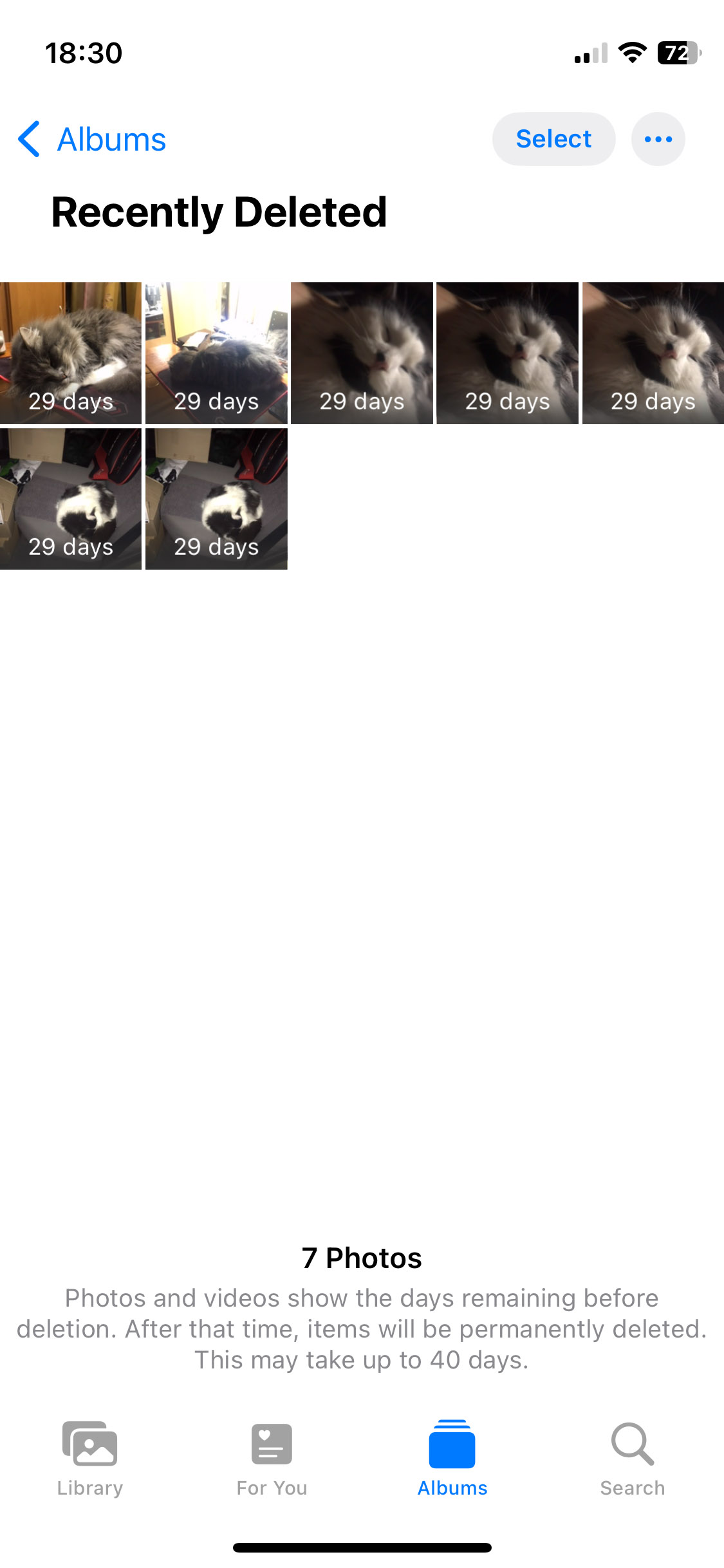 Tap the Select button in the top-right corner