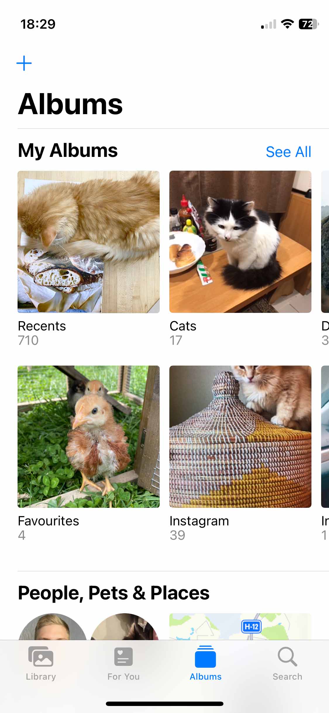 Albums in photos app