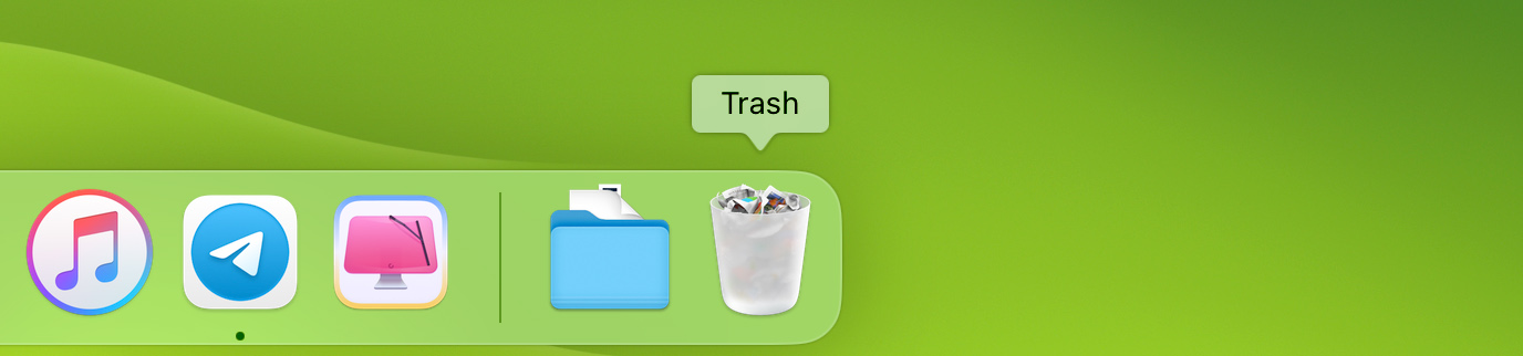 Open trash bin in macOS
