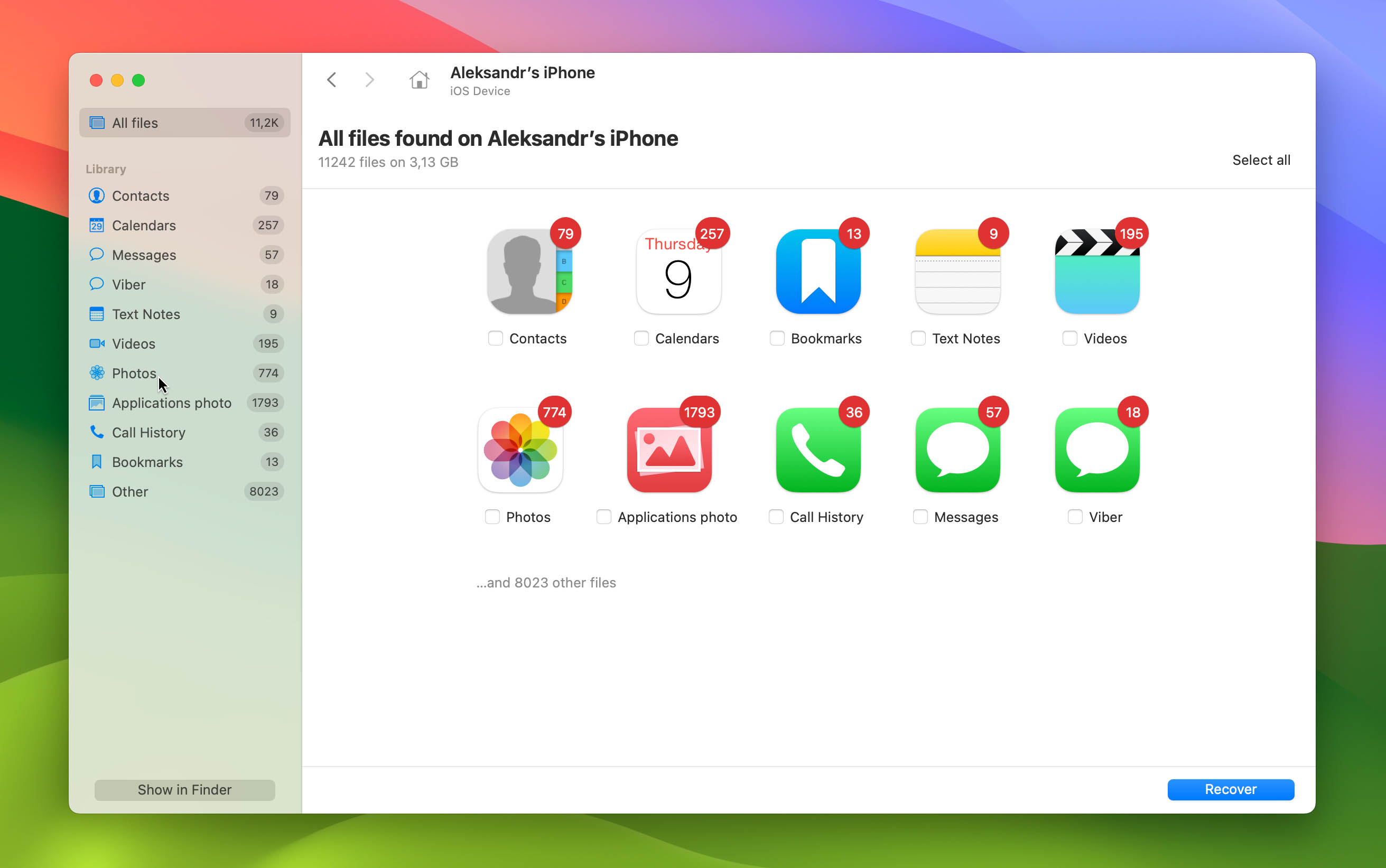 scan results window Disk Drill