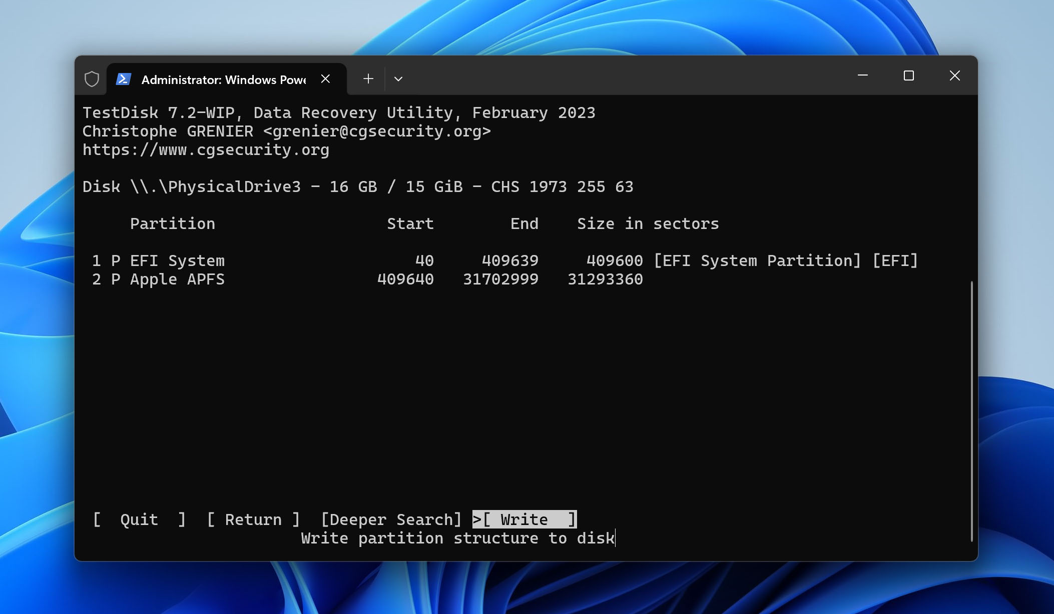 TestDisk find partition on RAW drive