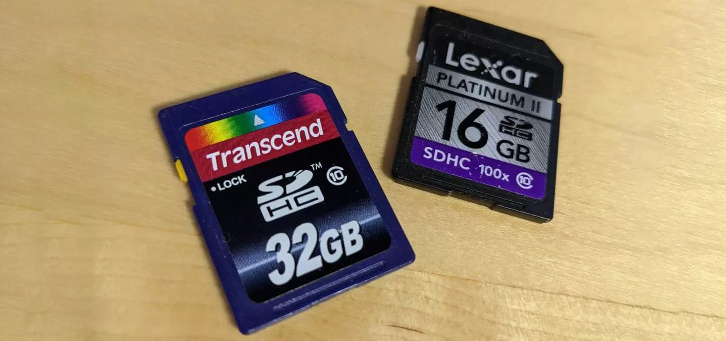 Two different SD cards from different manufacturers.