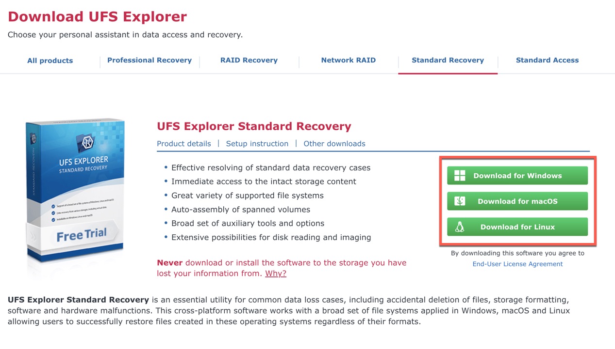 ufs explorer download standard version