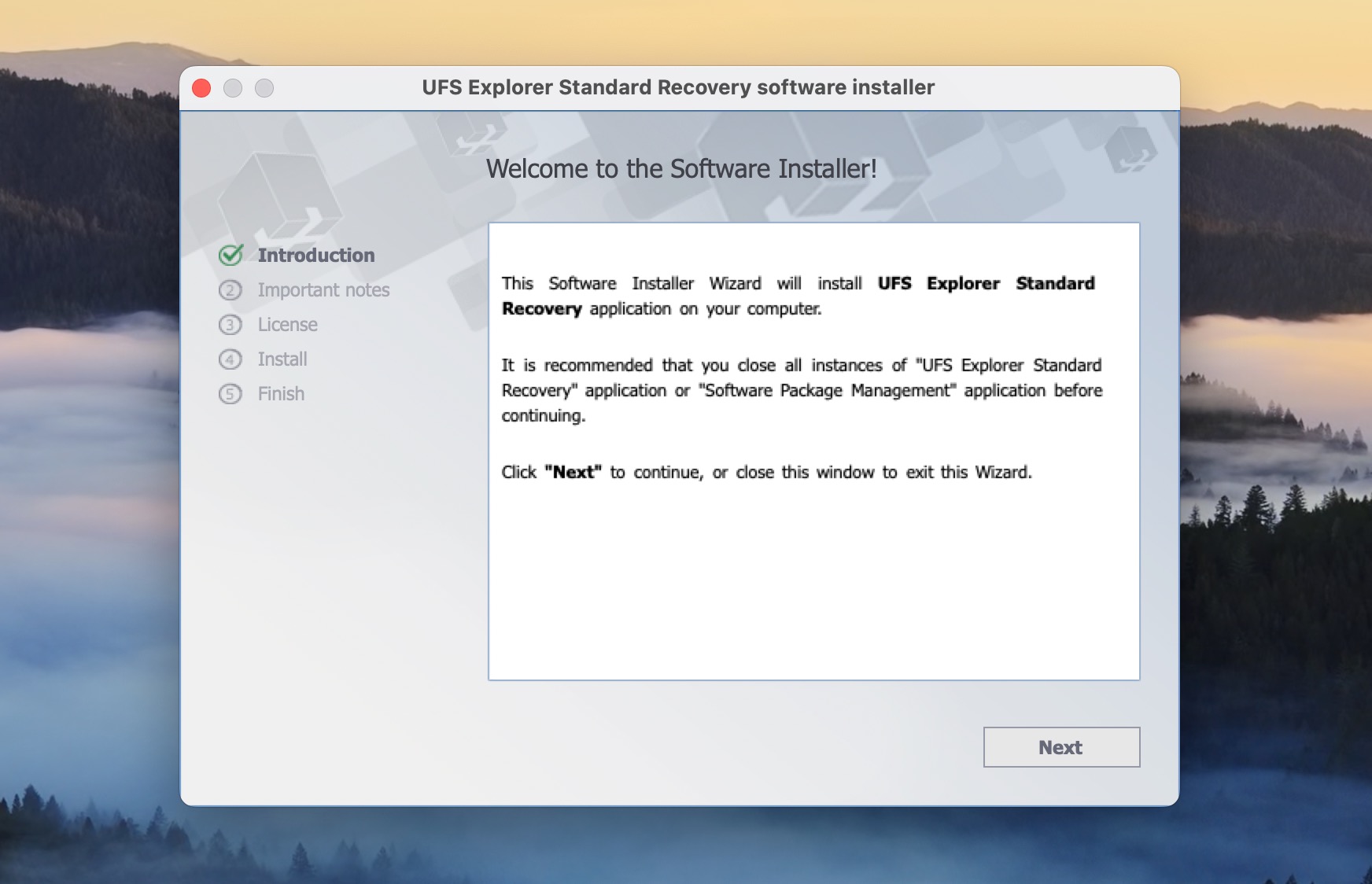 ufs explorer standard installation wizard