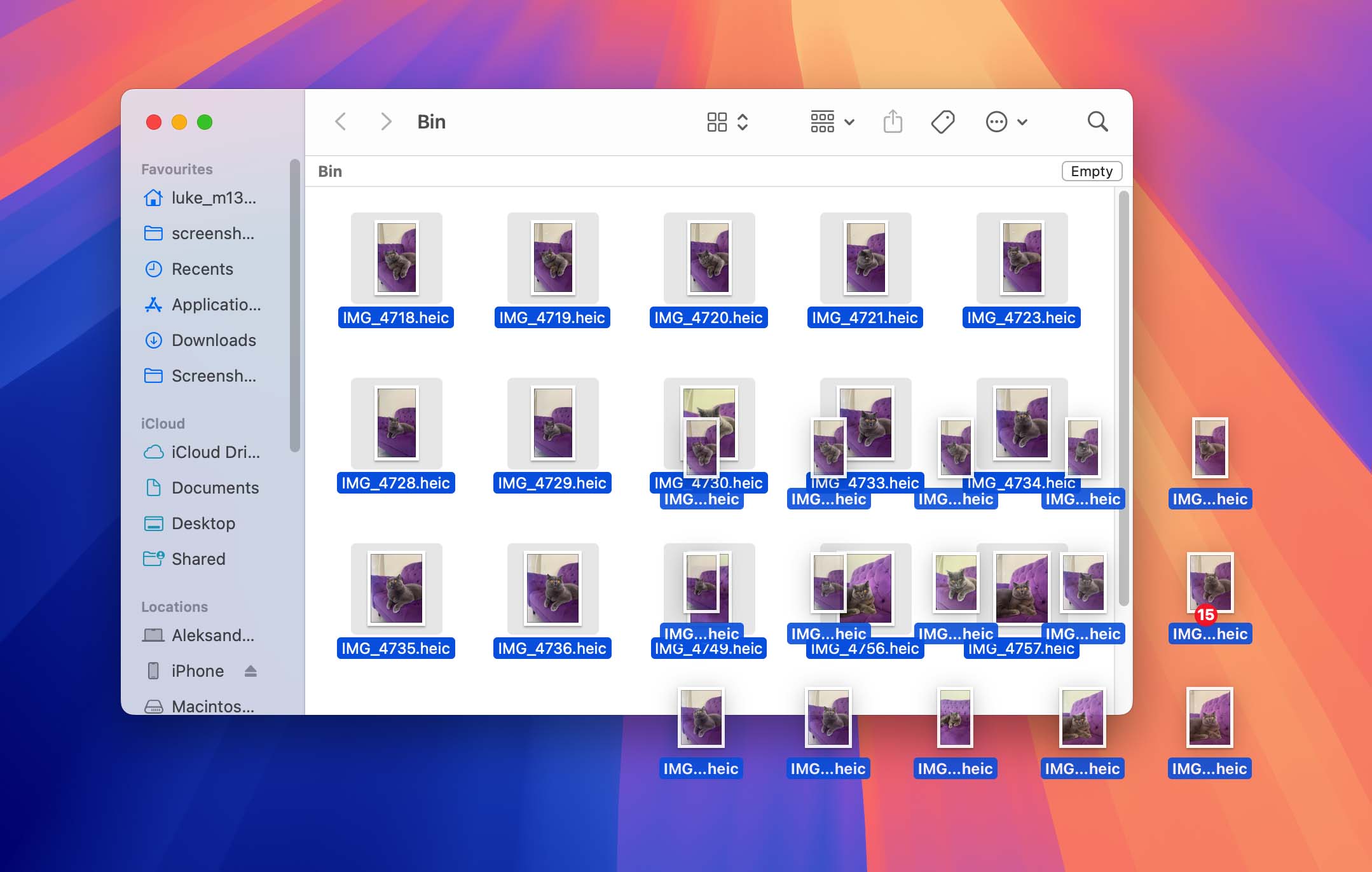drag files from trash bin macOS