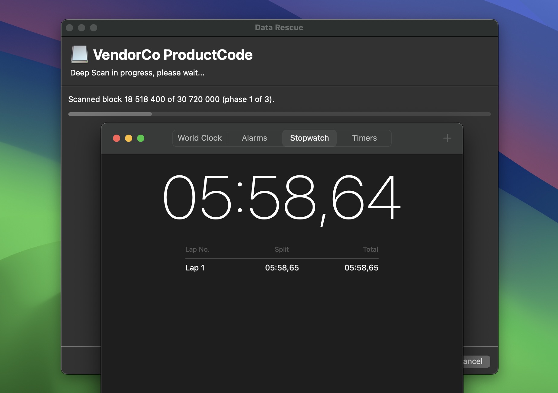 data rescue scan speed