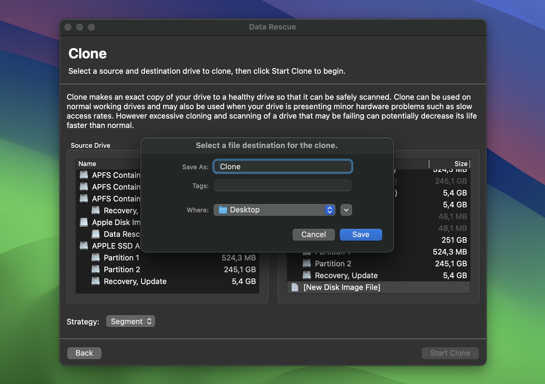 disk cloning in data rescue 6