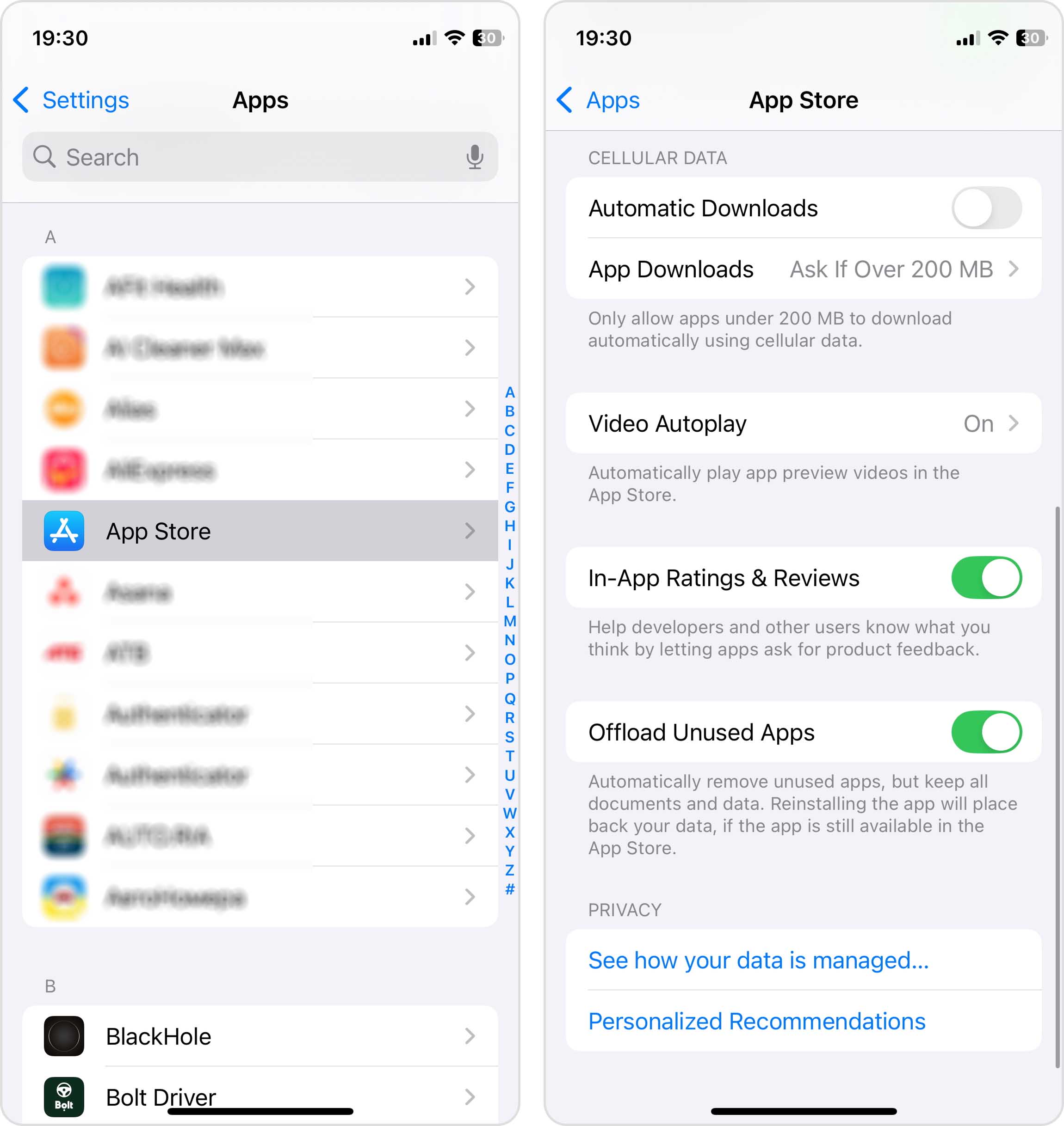 offload unused apps
