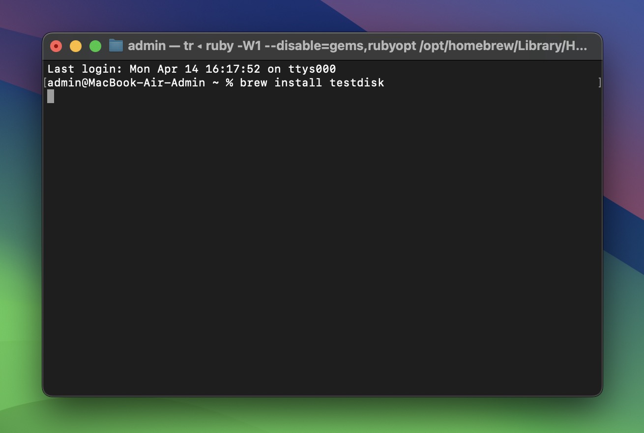 install testdisk with photorec