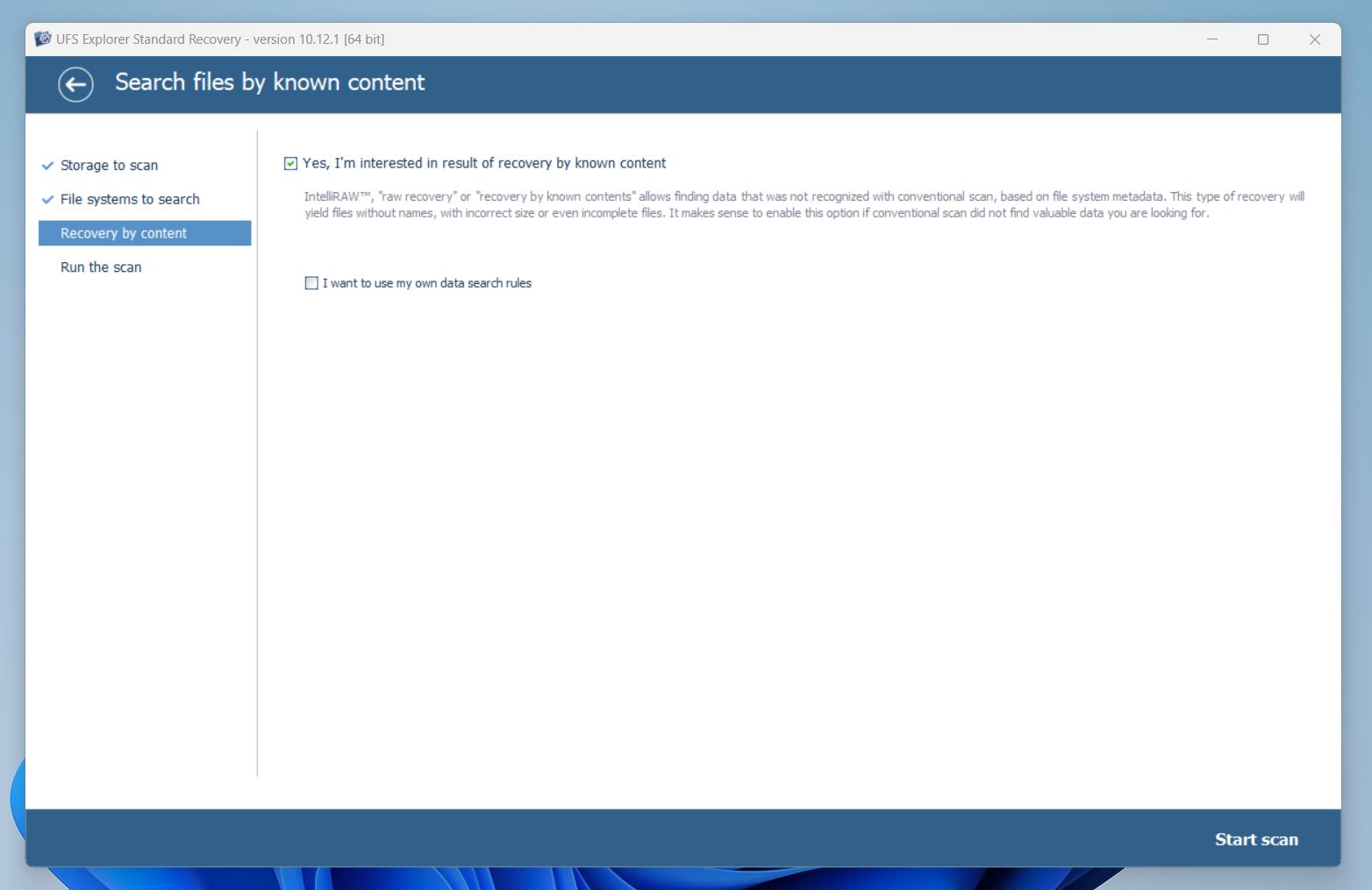 intellraw function in ufs explorer