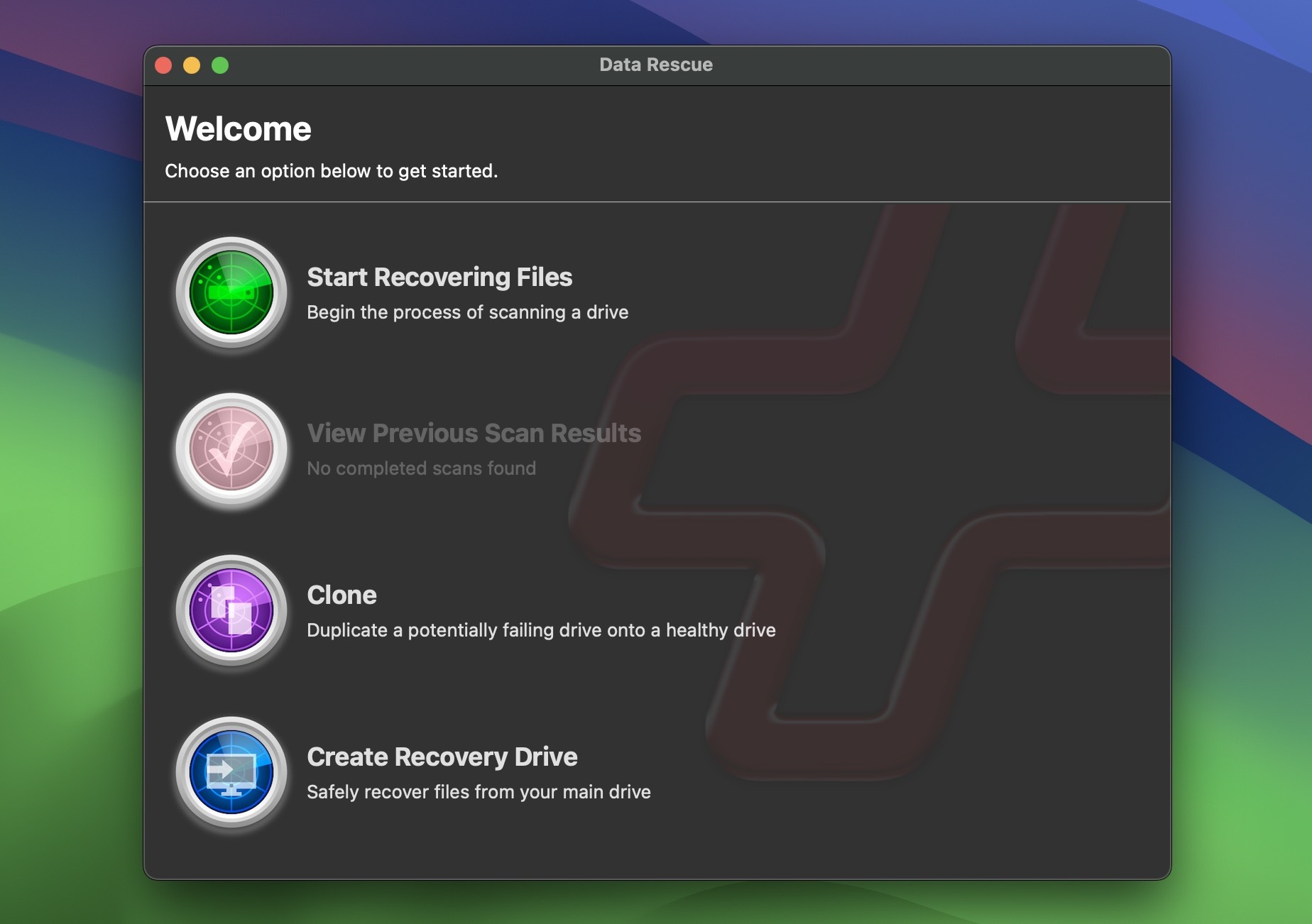 Data Rescue 6 user interface
