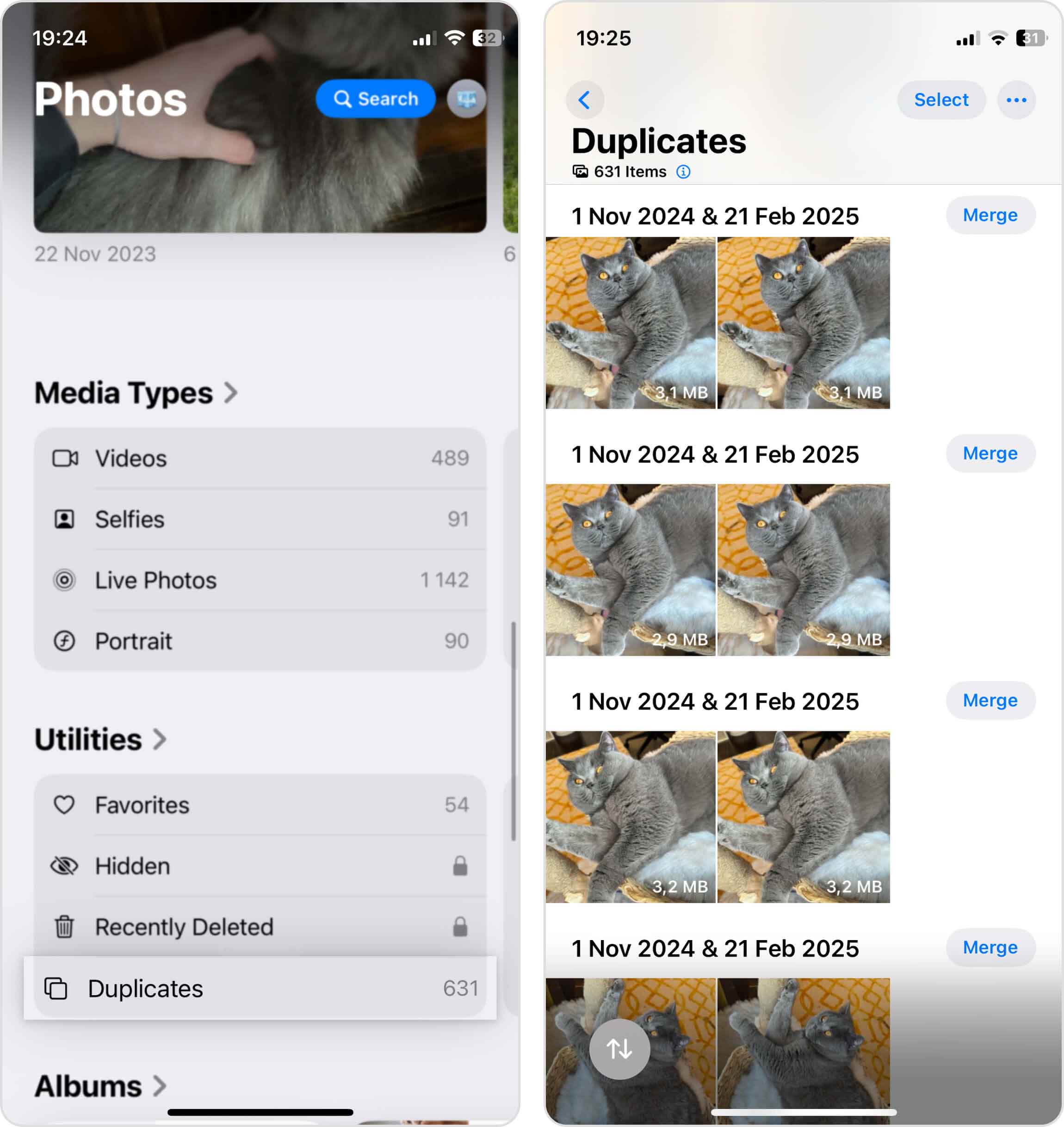 Duplicates album in Photos