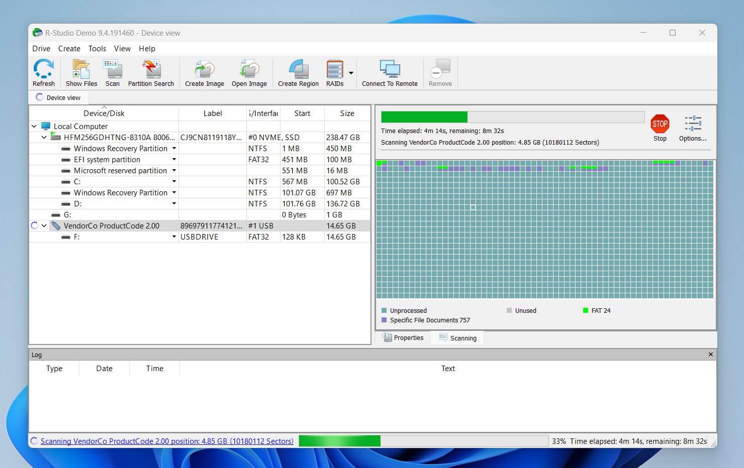 usb drive scan process