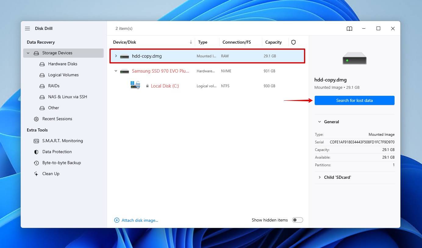 Scanning the corrupted HDD for recoverable data.
