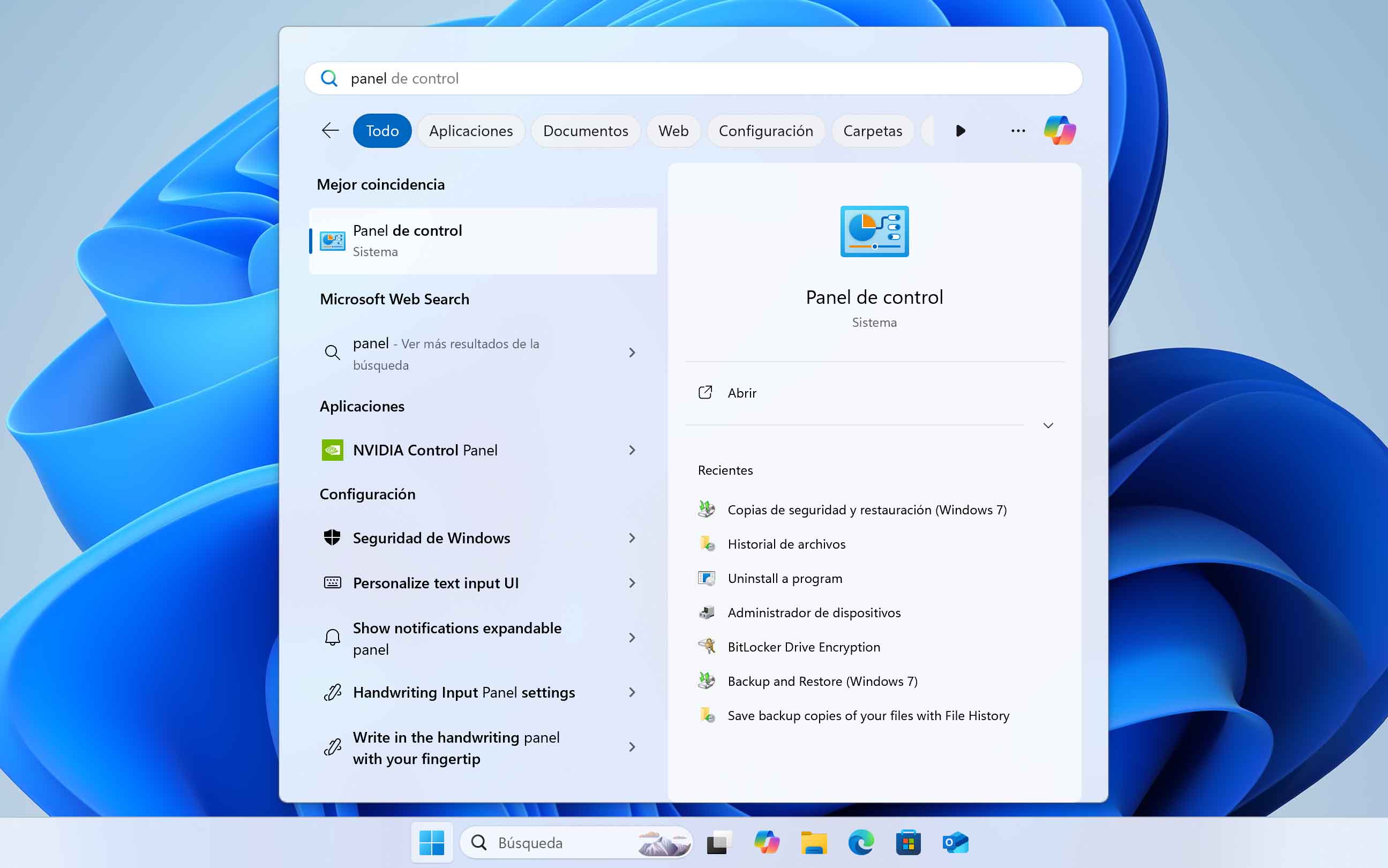 Abrir Panel de control.