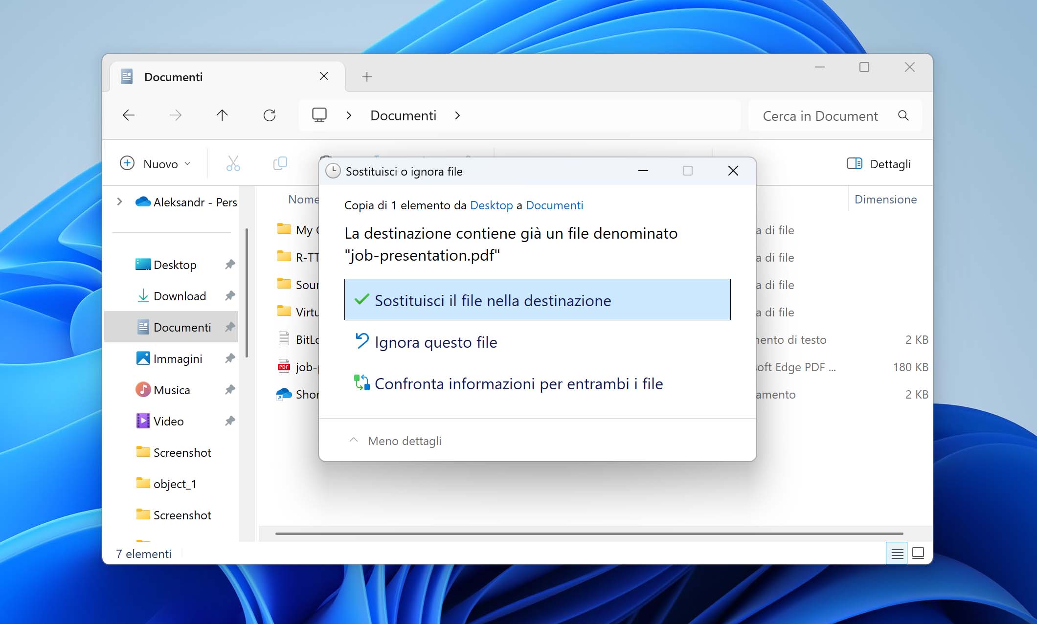 Come avviene la sovrascrittura di un file