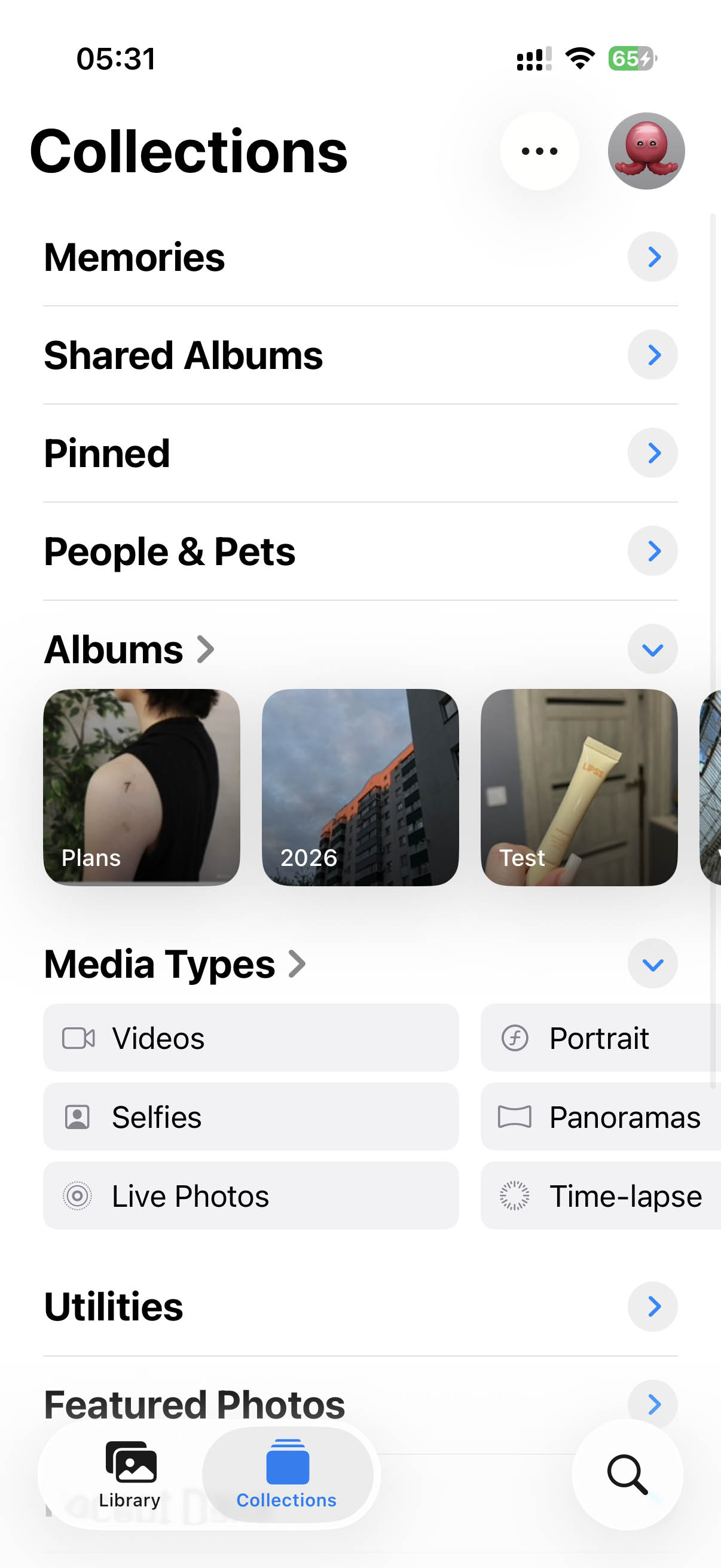 Open the Collections tab to find Media Types.