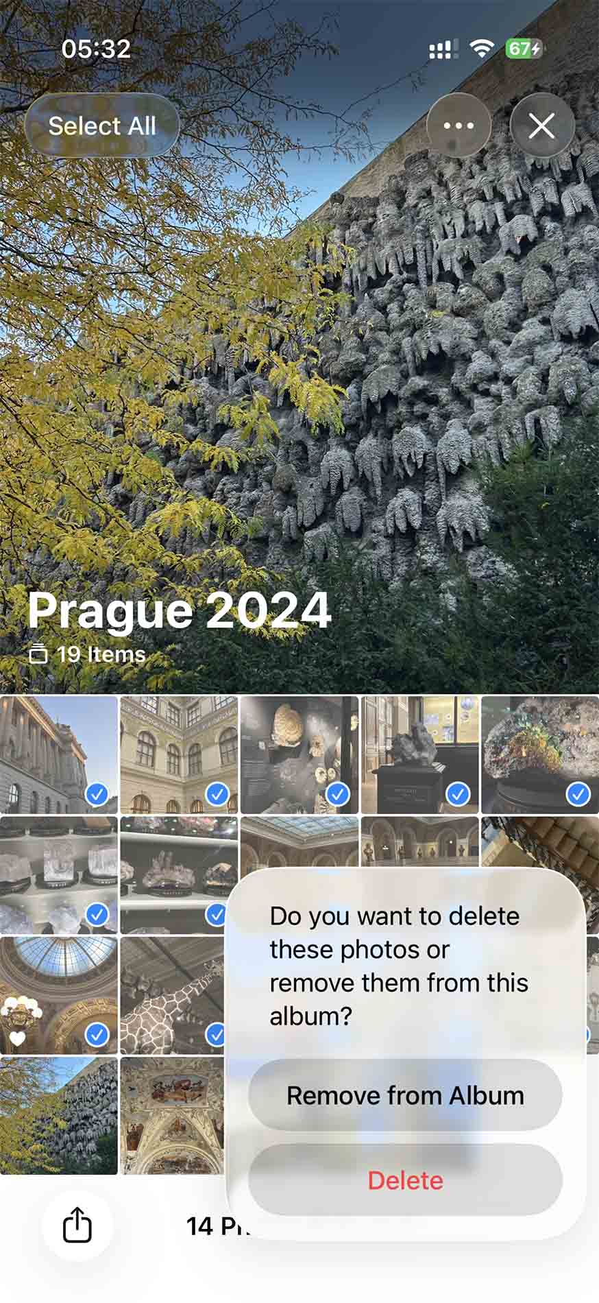 Confirm photo deletion in the Photos app.