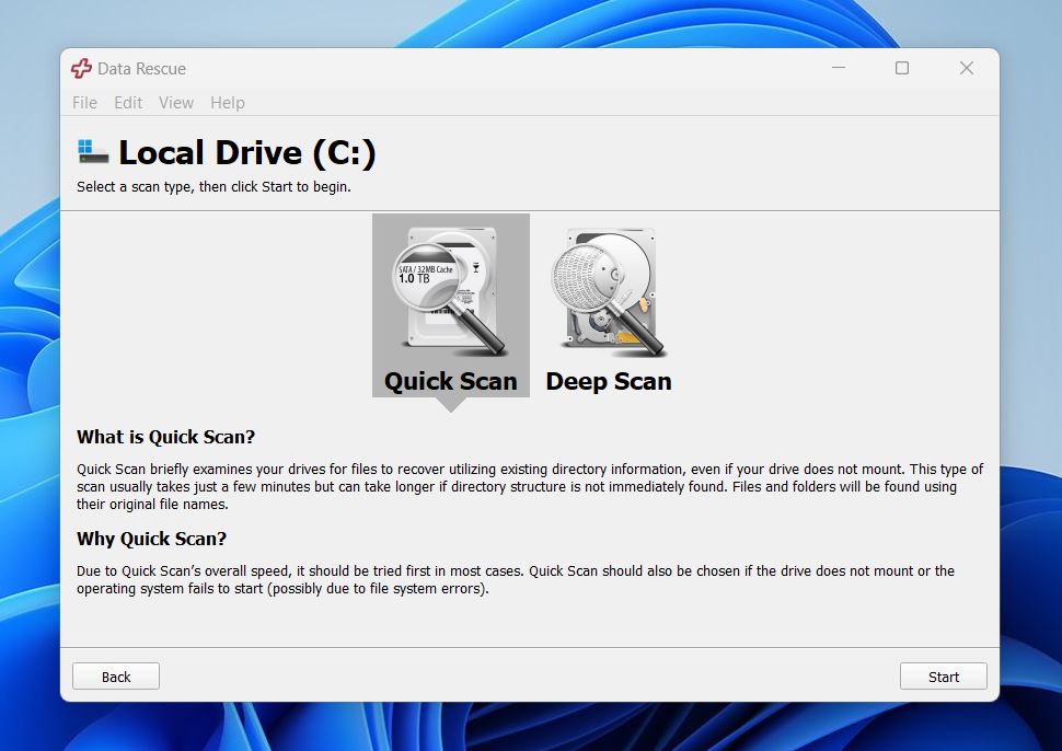 data rescue 6 scan selection 